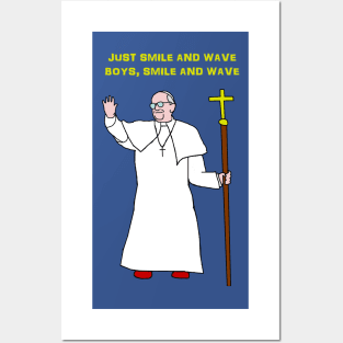 Pope smile and wave Posters and Art